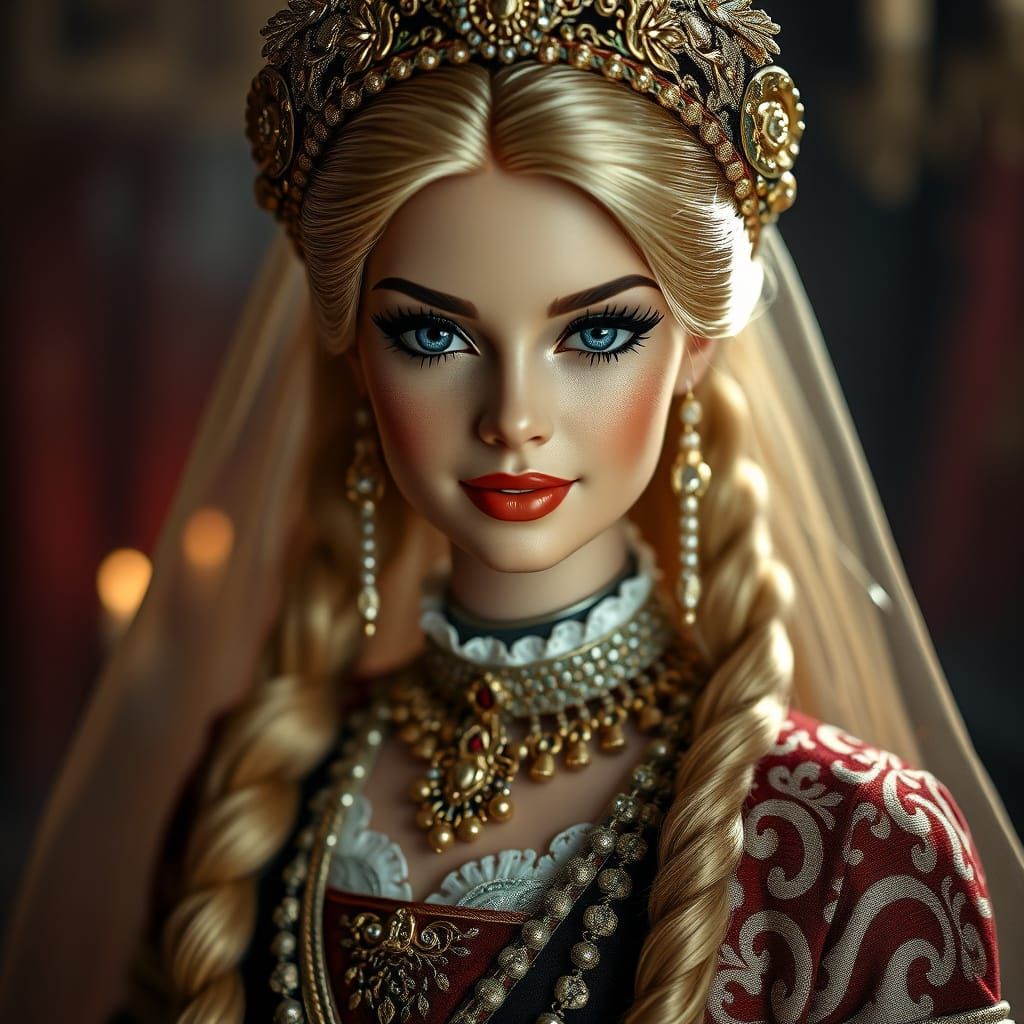 Russian Barbie in Elegant 19th-Century Aristocracy Style