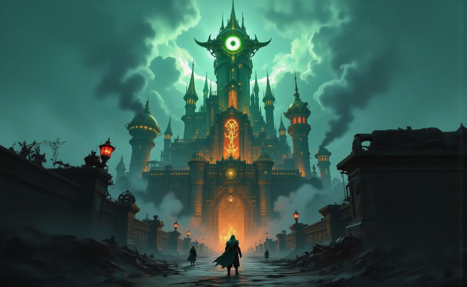 Steampunk Hyrule Castle in Dystopian Future