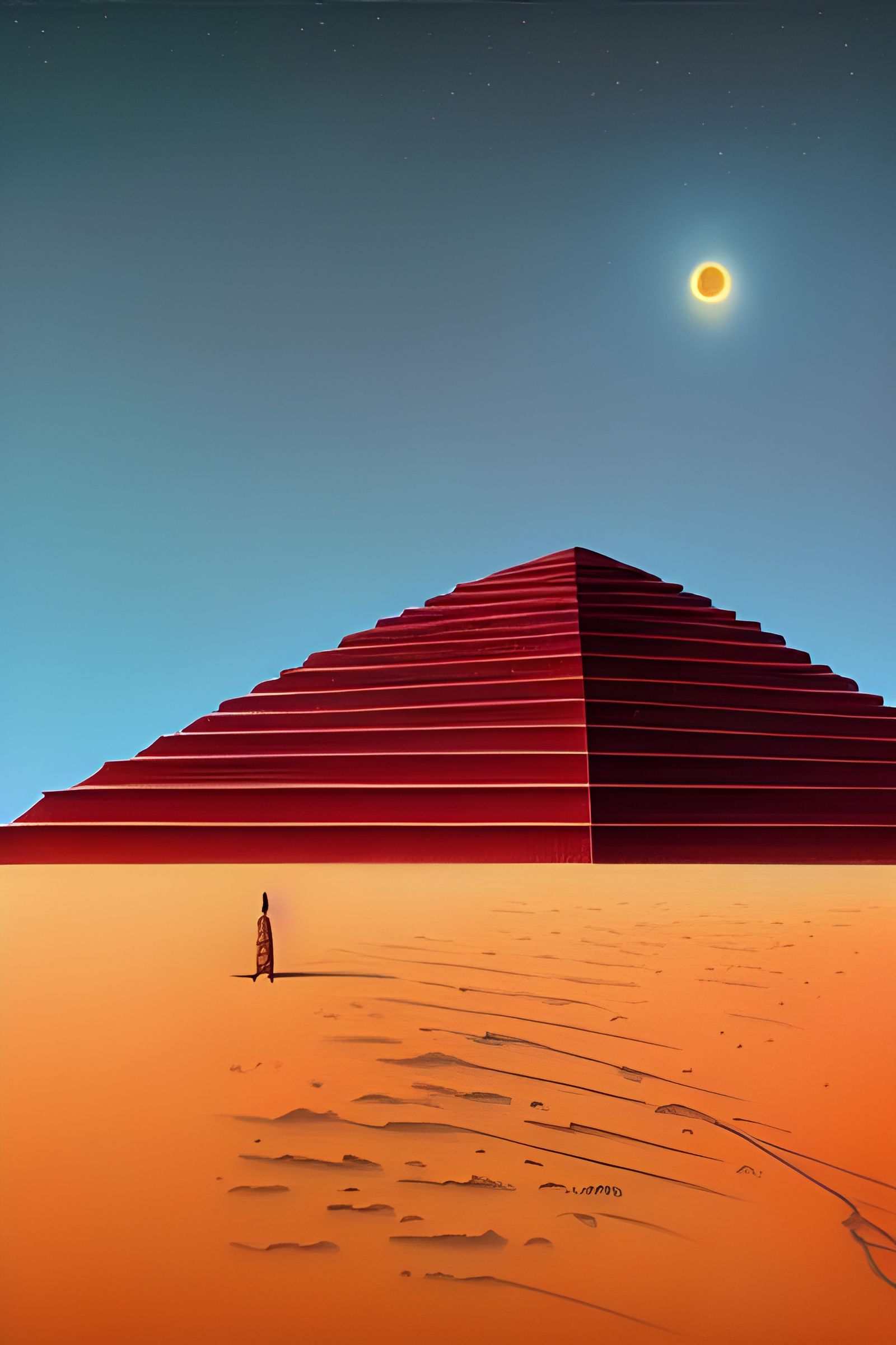 Desert Ziggurat in Photorealistic Digital Illustration