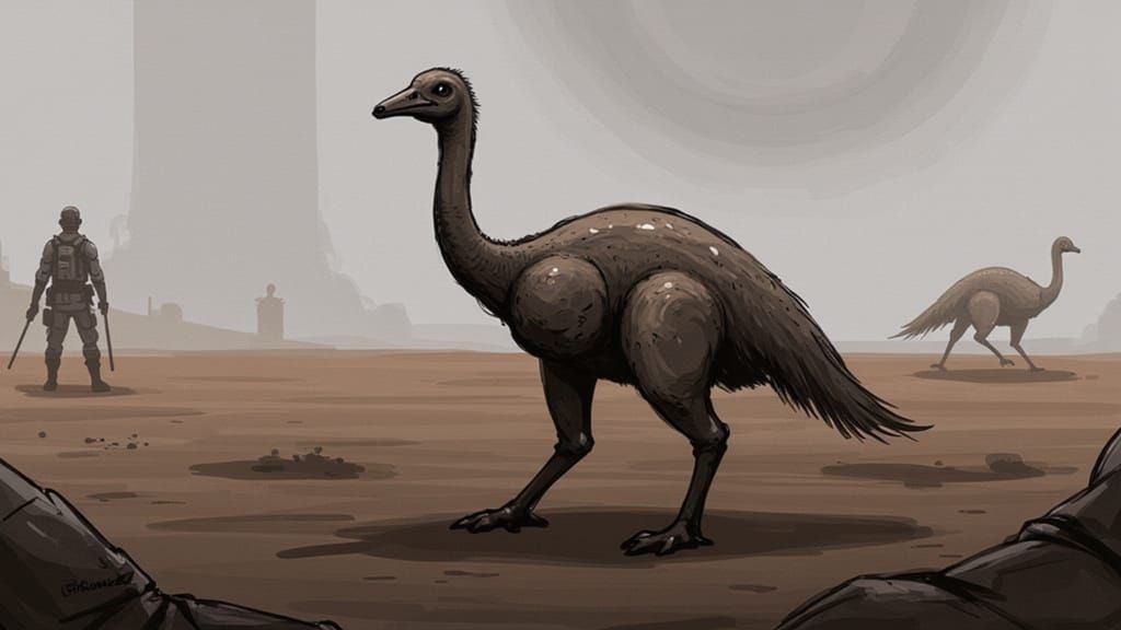 Sepia Ink Punk Australian Emu War