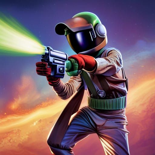 Hyperrealistic Marvin the Martian in Outer Space