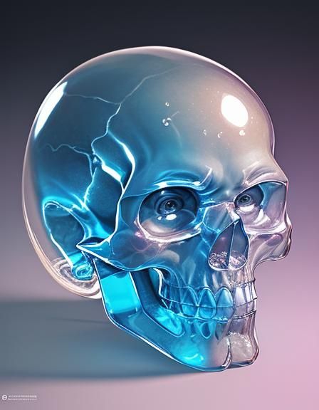 Intricate Crystal Skull in Hyperrealistic Detail