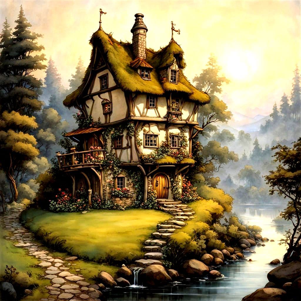 fantasy fairy house by anton pieck