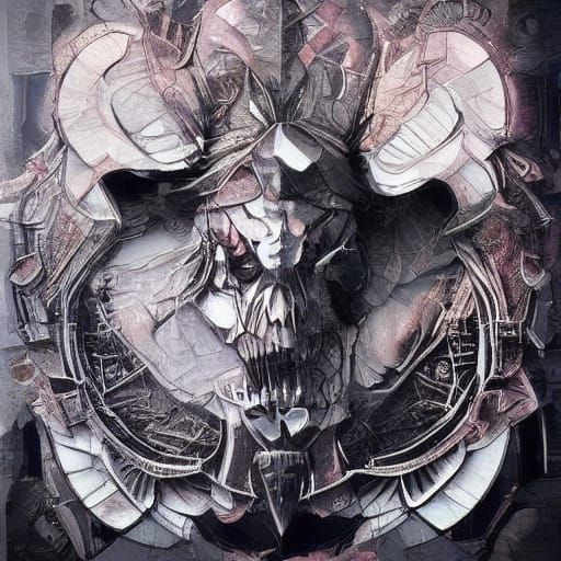 Cubist Faceless Figure Weeping Ink in Geometric Fauvism Styl...