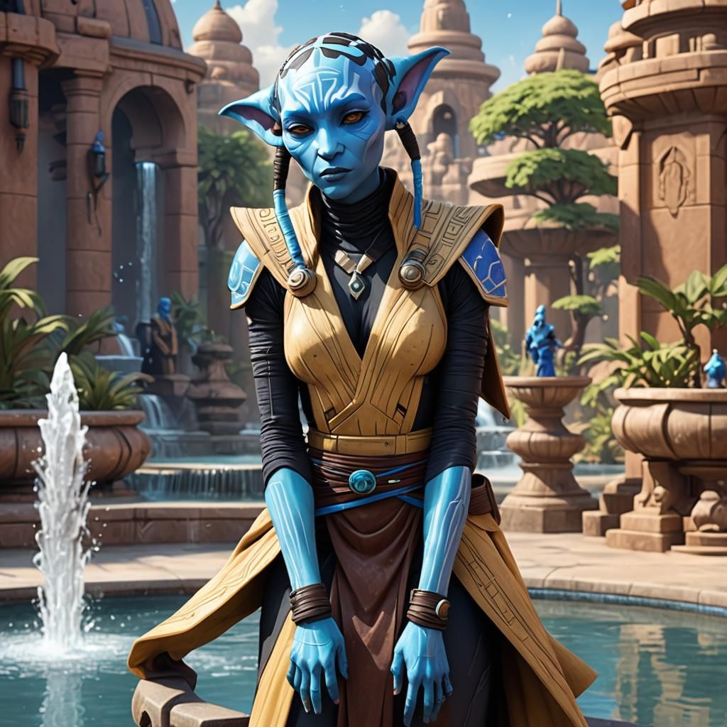 Anime Twi'Lek Jedi in Star Wars Style