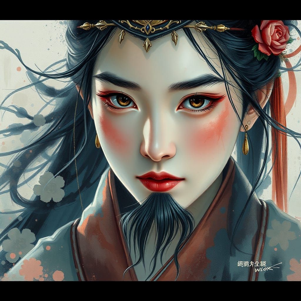 Watercolor Fantasy Portrait with Cinematic Lighting