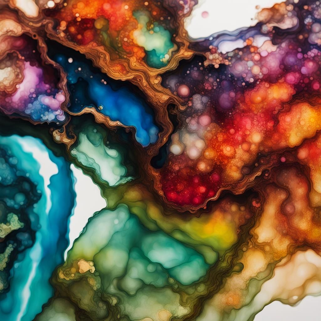 Maximalist Alcohol Ink Photo of Wind