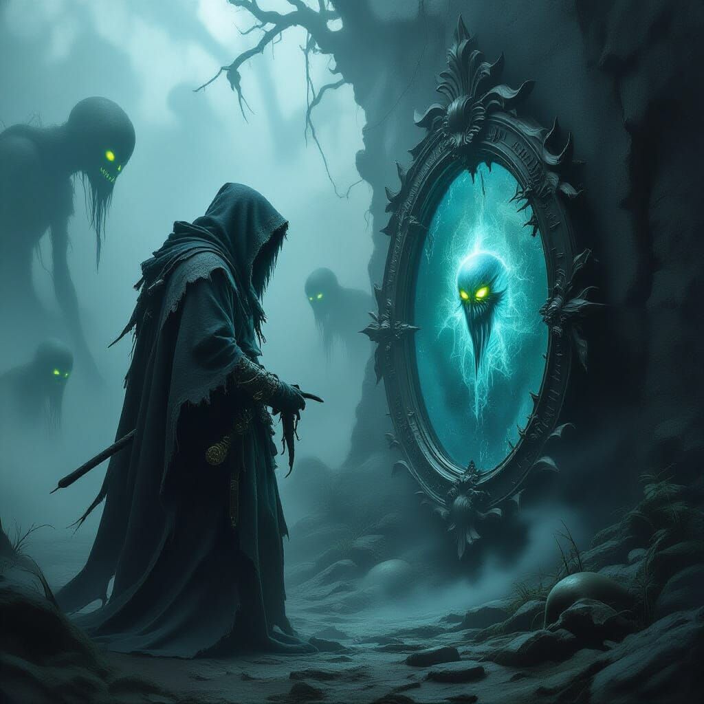 Eldritch Hunter Before Alchemical Dream Mirror