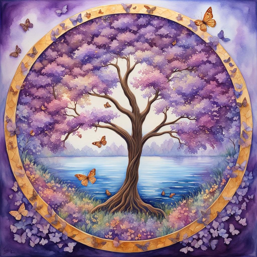 Watercolor Tree of Life Extends Beyond Painting
