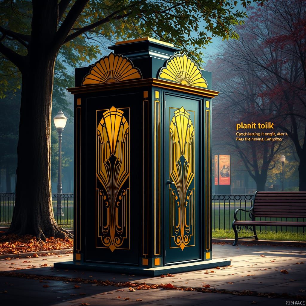 Gilded Public Restroom in a Park