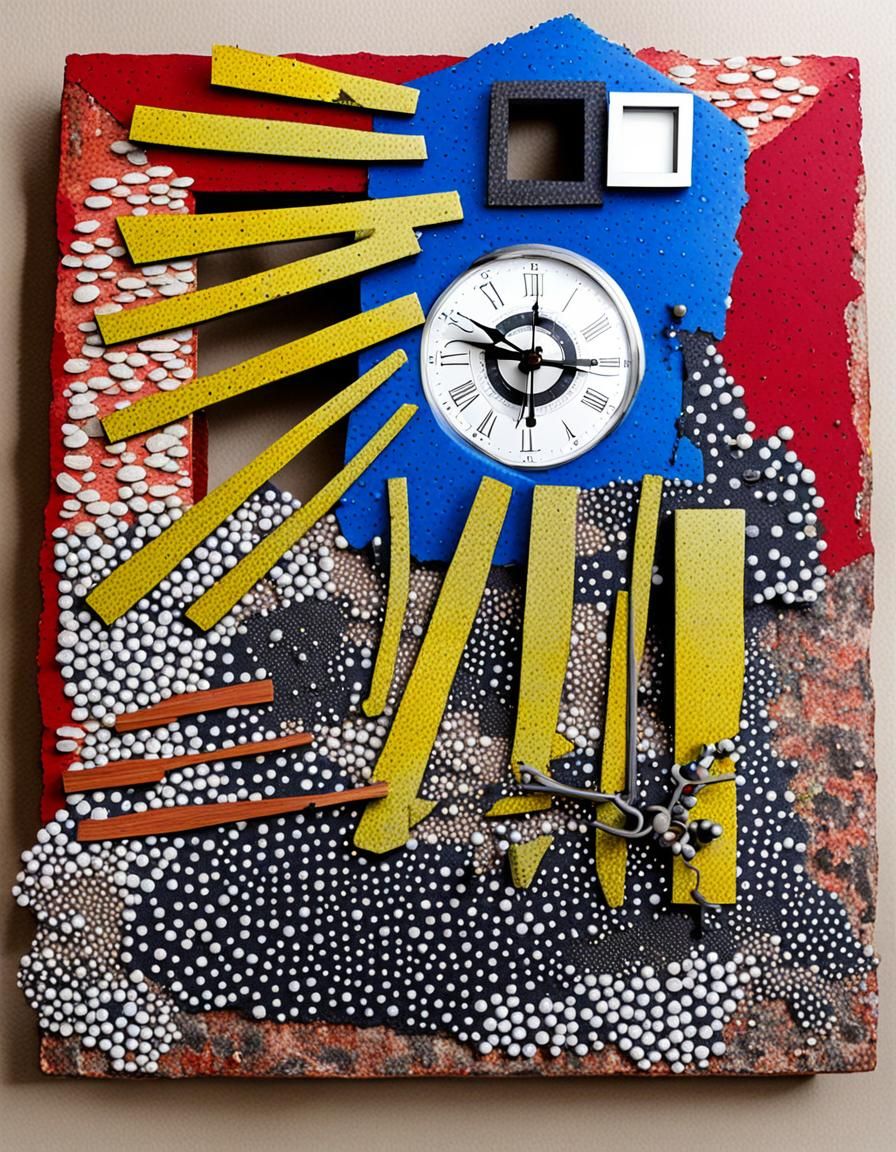 Radiating Cuckoo Clock in Hypnotic Dot Sea