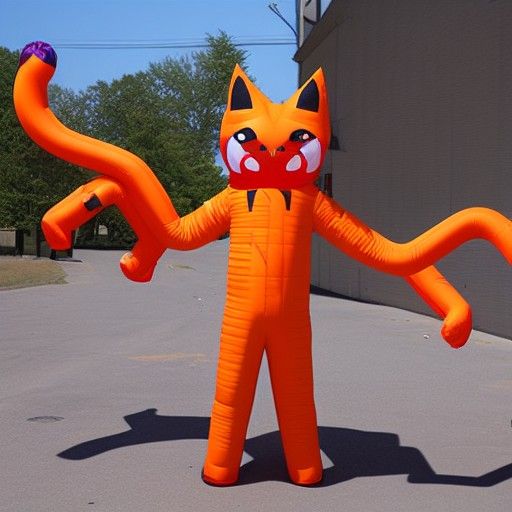 Kitsune with Wacky Inflatable Flailing Arm Tails