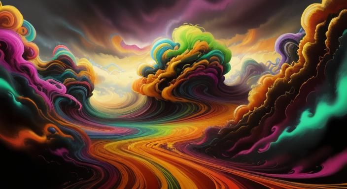 Psychedelic Swirl: Detailed Digital Art in 4K