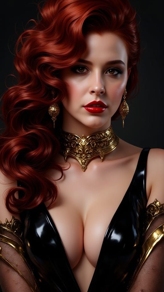 Regal Redhead in Elegant Attire