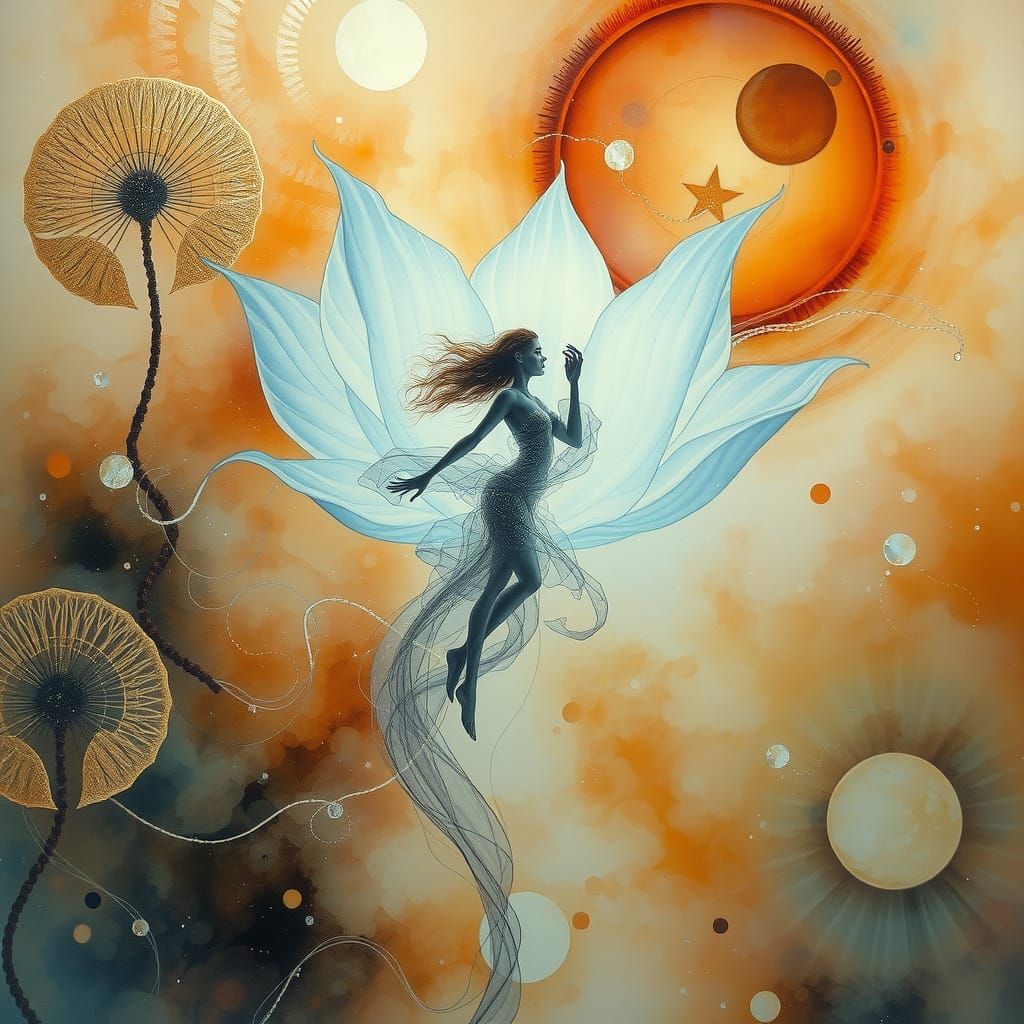 Ethereal Dreamscape with Crystalline Tendrils