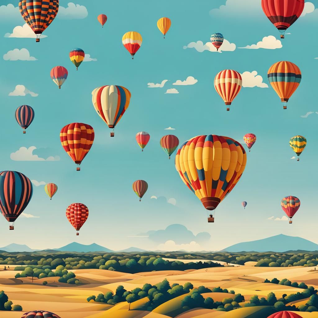 Hot Air Balloons Ascend to the Sky