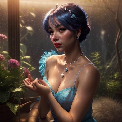 Sailor Mercury as Elegant Lady, Hyperdetailed Portrait