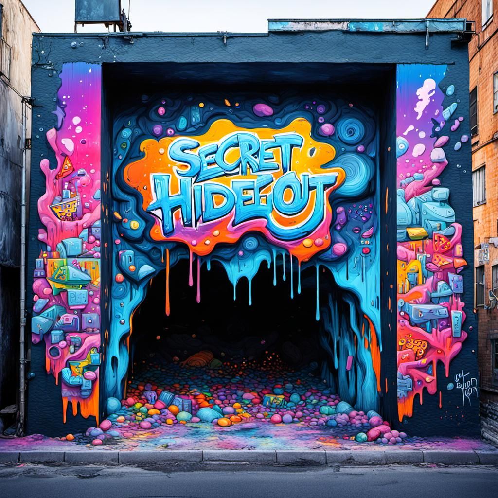 Graffiti Art: Secret Cave With Billboard