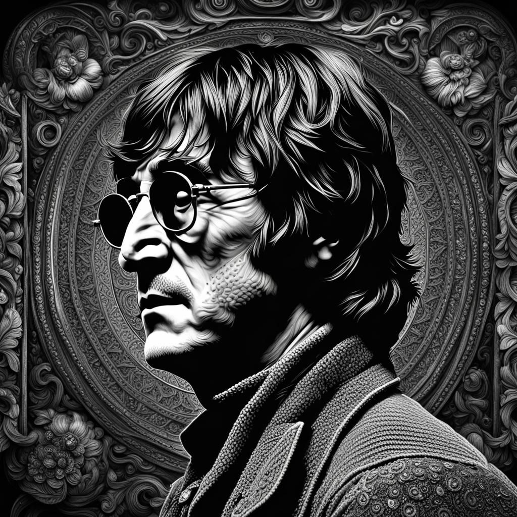 Hyperrealistic Portrait of John Lennon in HDR