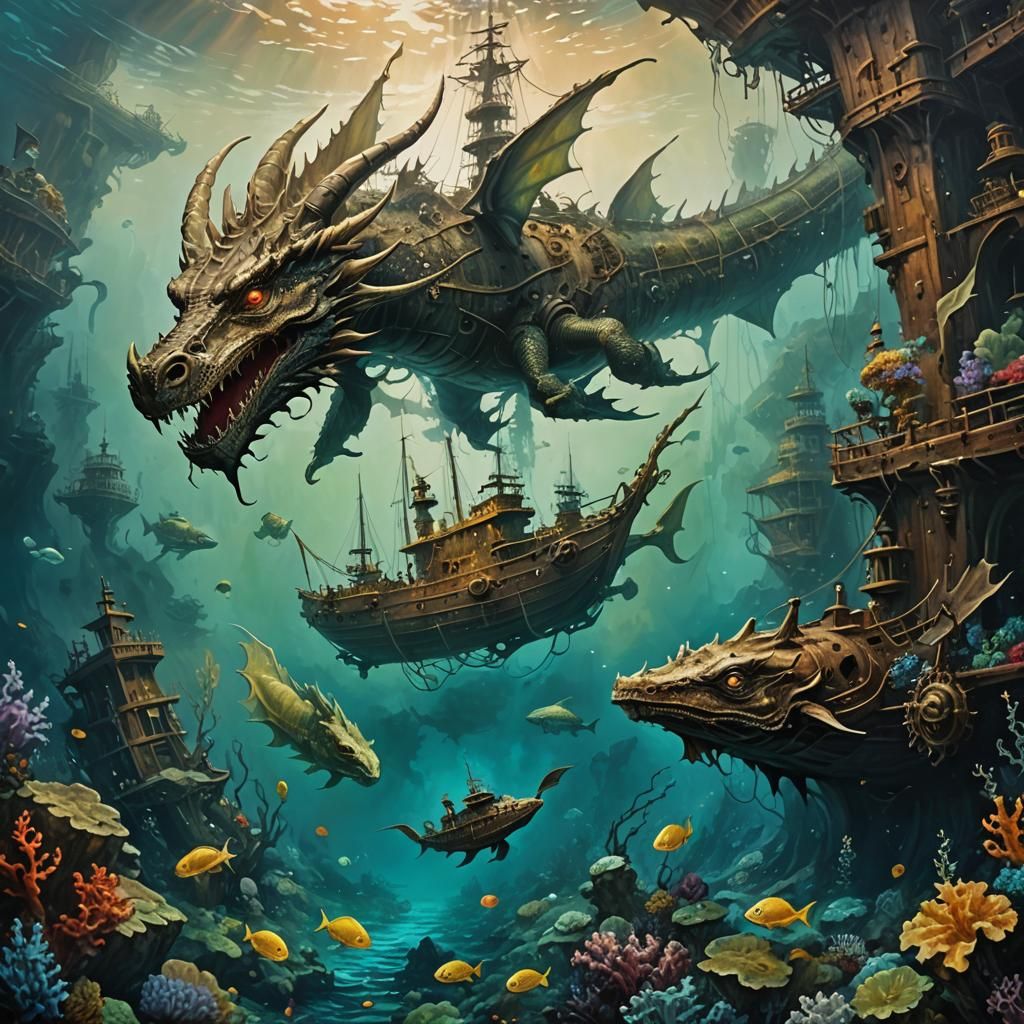 "That sunken ship seems to interest humans in those submarines. Instead of gold in that ship they should be worried abo...