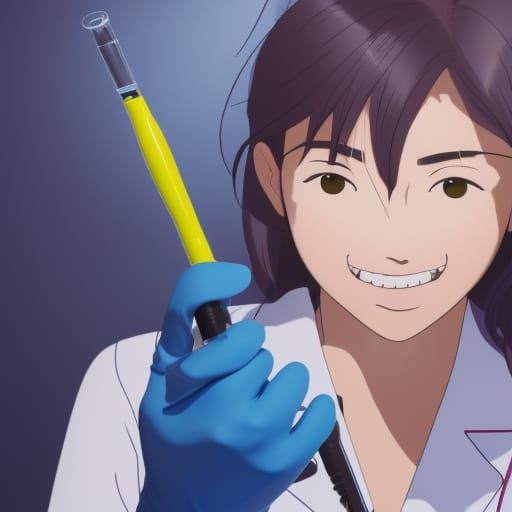Anime Dentist with Syringe, Studio Ghibli Style