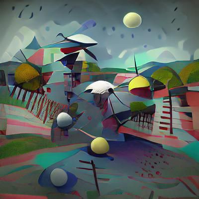 Abstract Rainy Day Inspired by Kandinsky