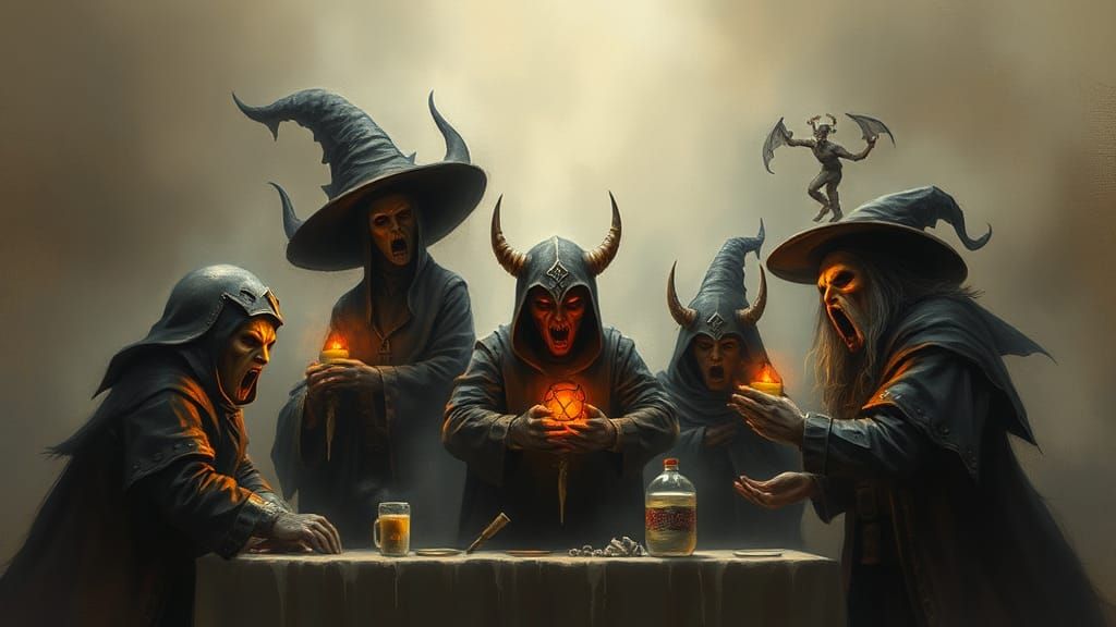 Sinister Retro Game Character in Heavy Metal Style