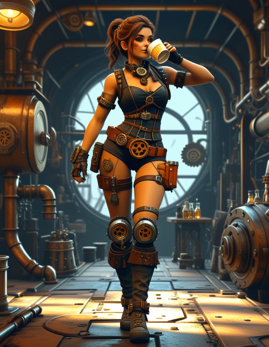 Steampunk Adventurer Bar Concept Art