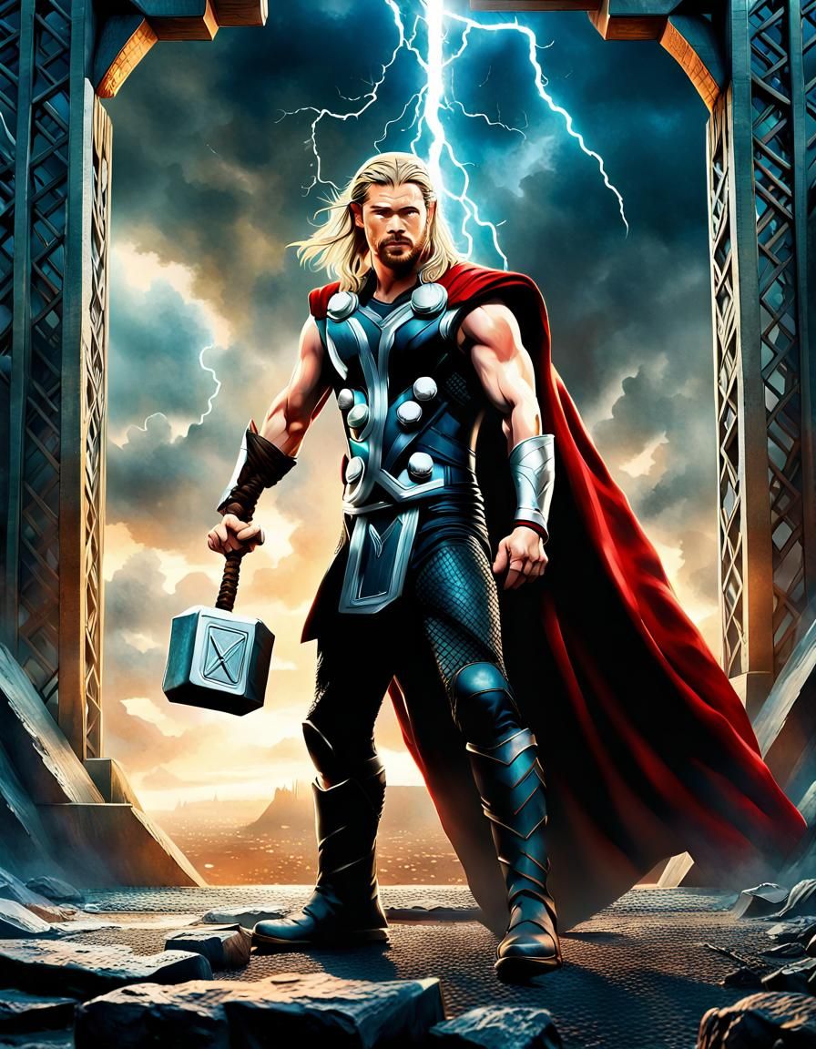 God of Thunder with Magic Hammer