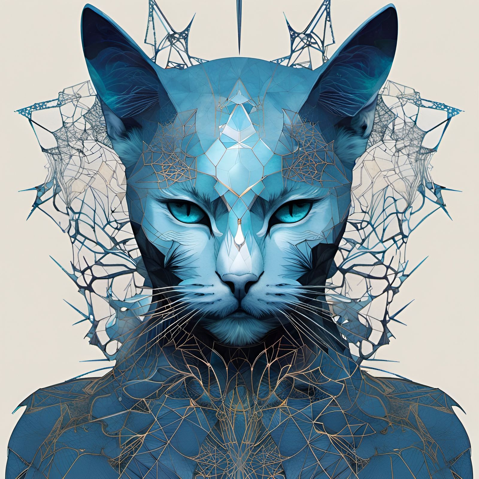 "Blue Cat": cover-art for a fictive band VIII Back side