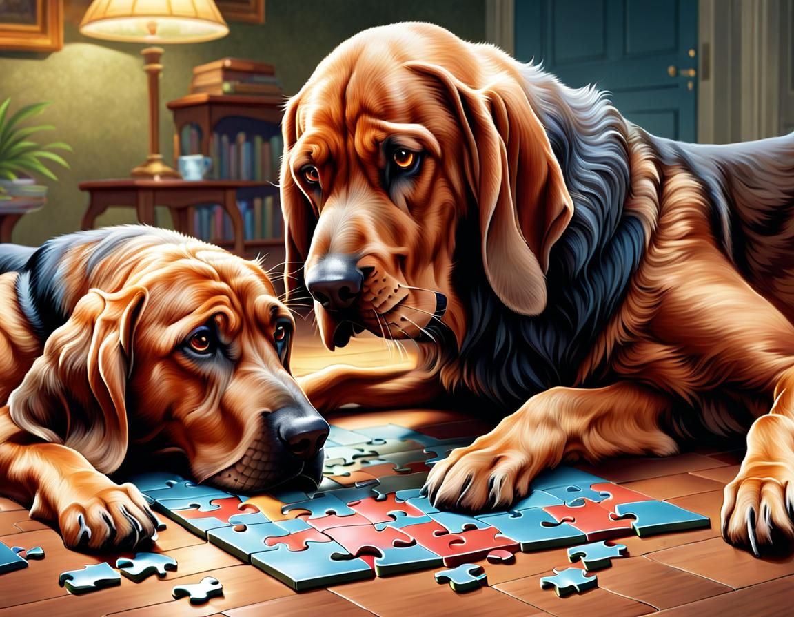 Confused Bloodhound and Werewolf Puzzle, Cel Shading