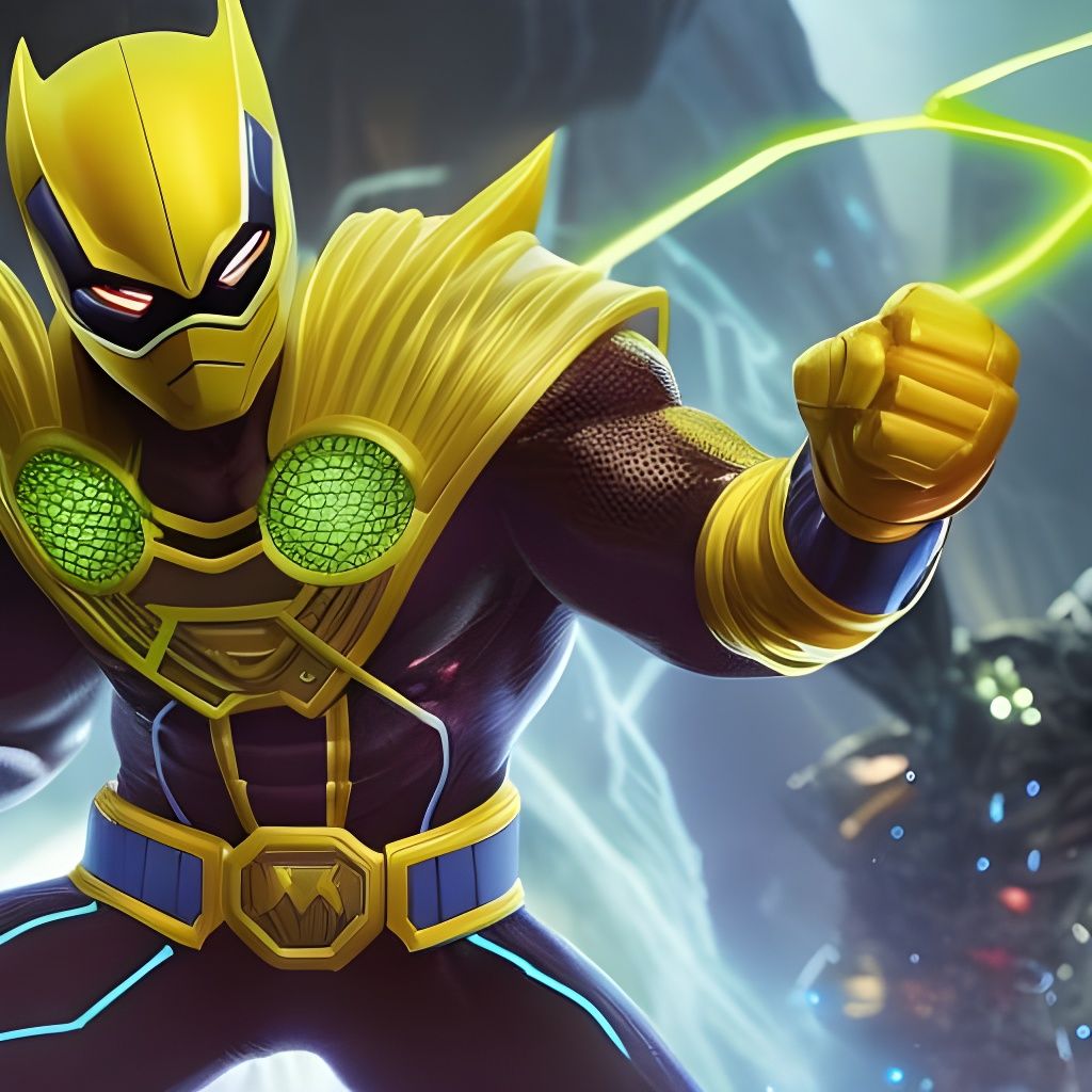 Slime Power Ranger with Nebula, Action Painting