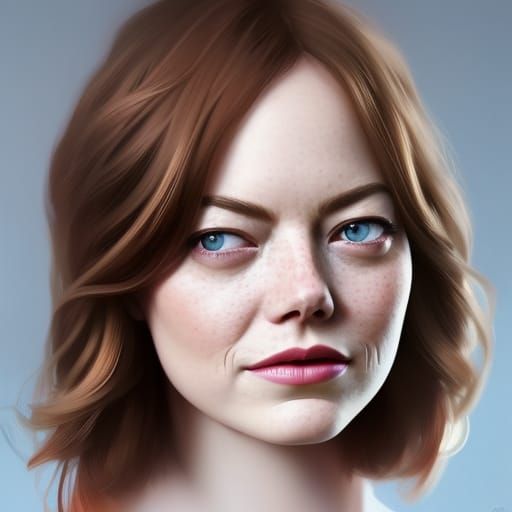 Emma Stone Portrait in Artgerm Style