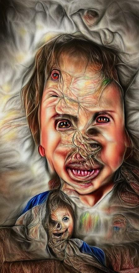Nightmarish Boogeyman Portrait: Child's Drawing