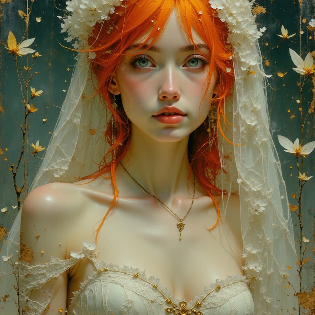 Fantasy Enchantress Portrait with Luminescent Skin