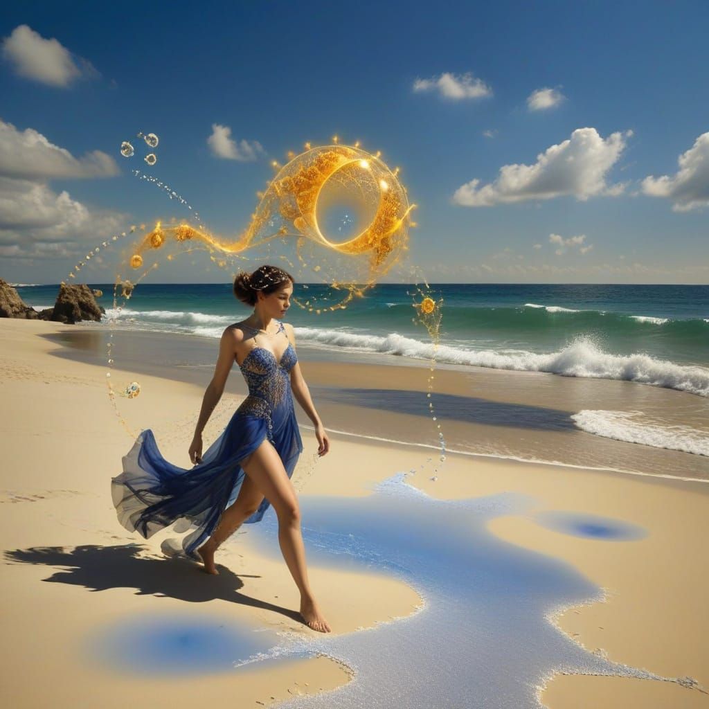 3D Centituer Falvetion flusters into Sierpinski fractal curve  amid a posse of circling blauispianpohiby embenemiments X...