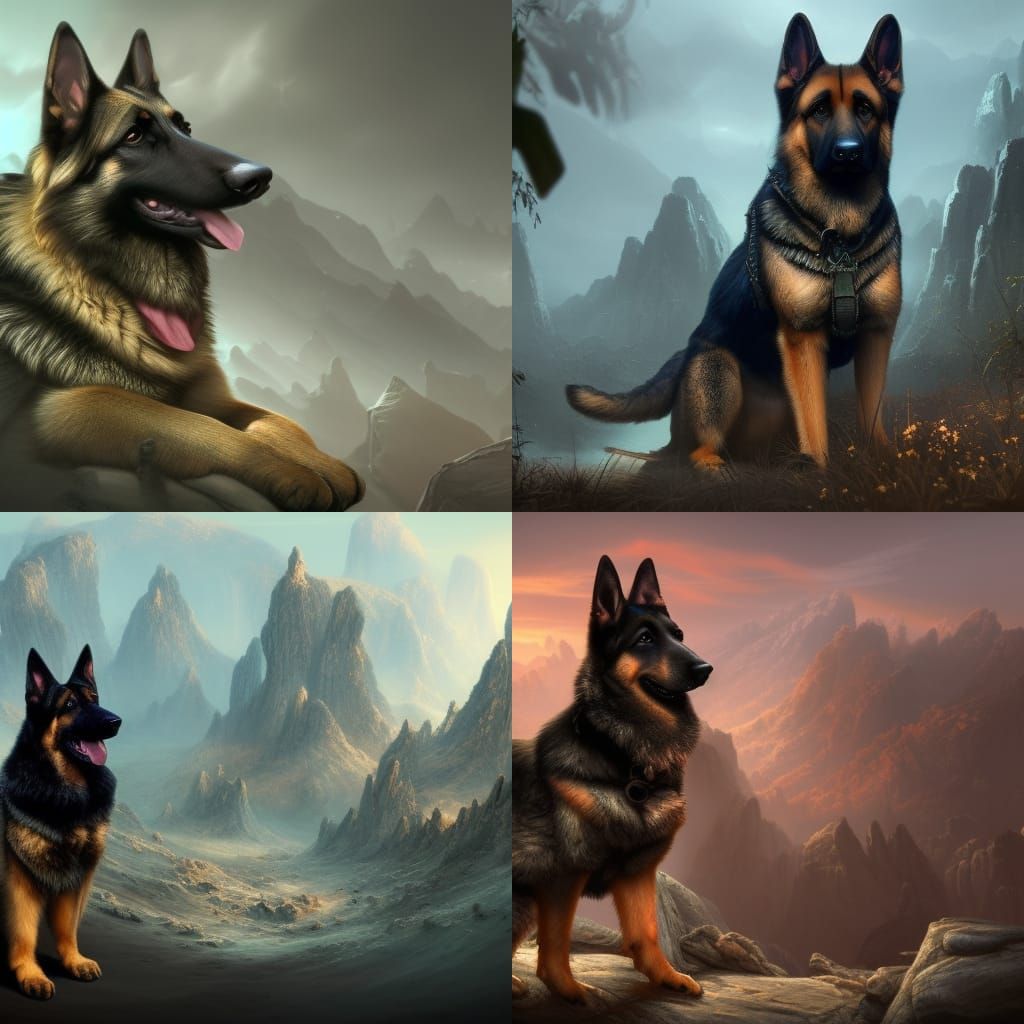 Detailed German Shepherd Matte Painting in Unreal Engine