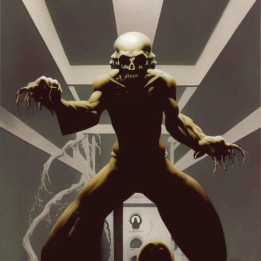 Expansive Horror Illustration in Comic Book Style