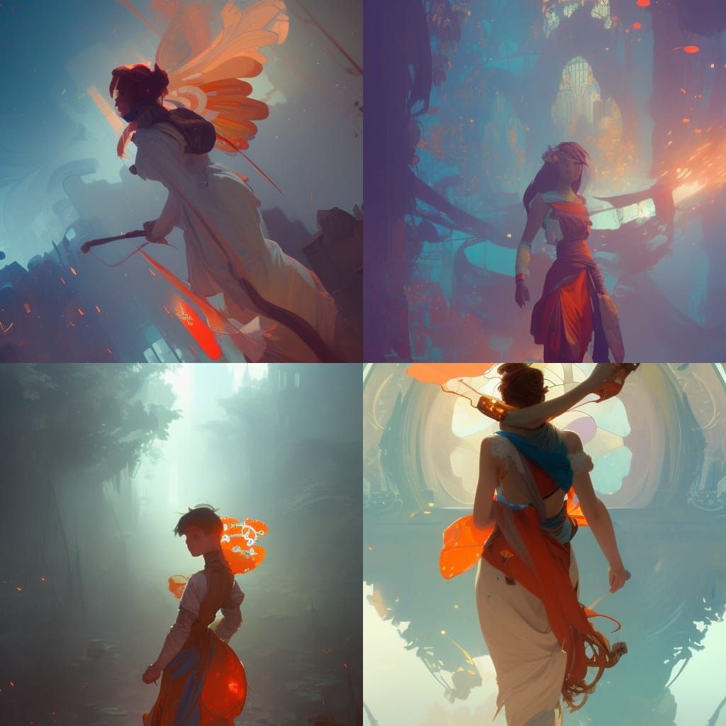 Forgotten Childhood: Hyperdetailed Art Nouveau Concept