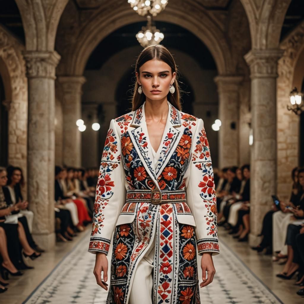 Croatian Model Showcases Traditional and Modern Fashion