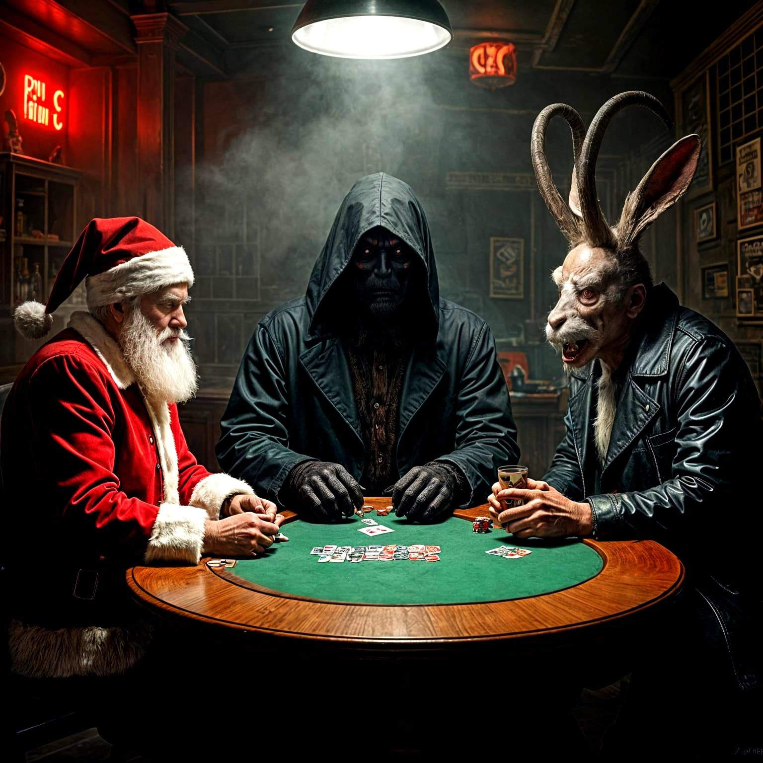 Grim Reaper's Poker Night with Santa and Krampus