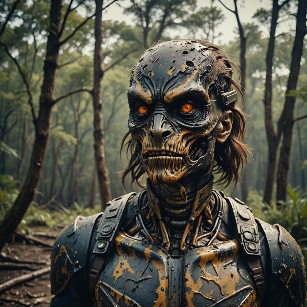 Cinematic Oil Covered Model in 35mm Style