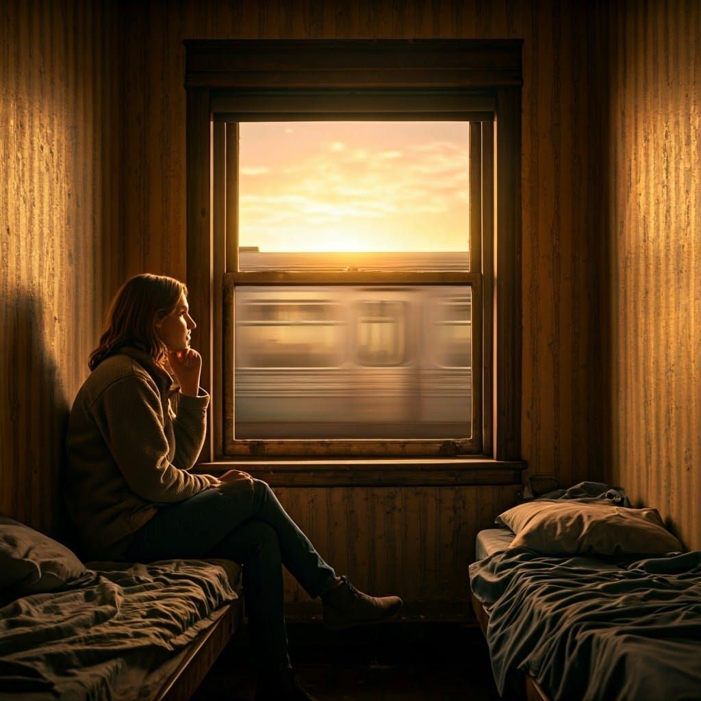 Lady Contemplates Life in a Gritty Urban Oasis