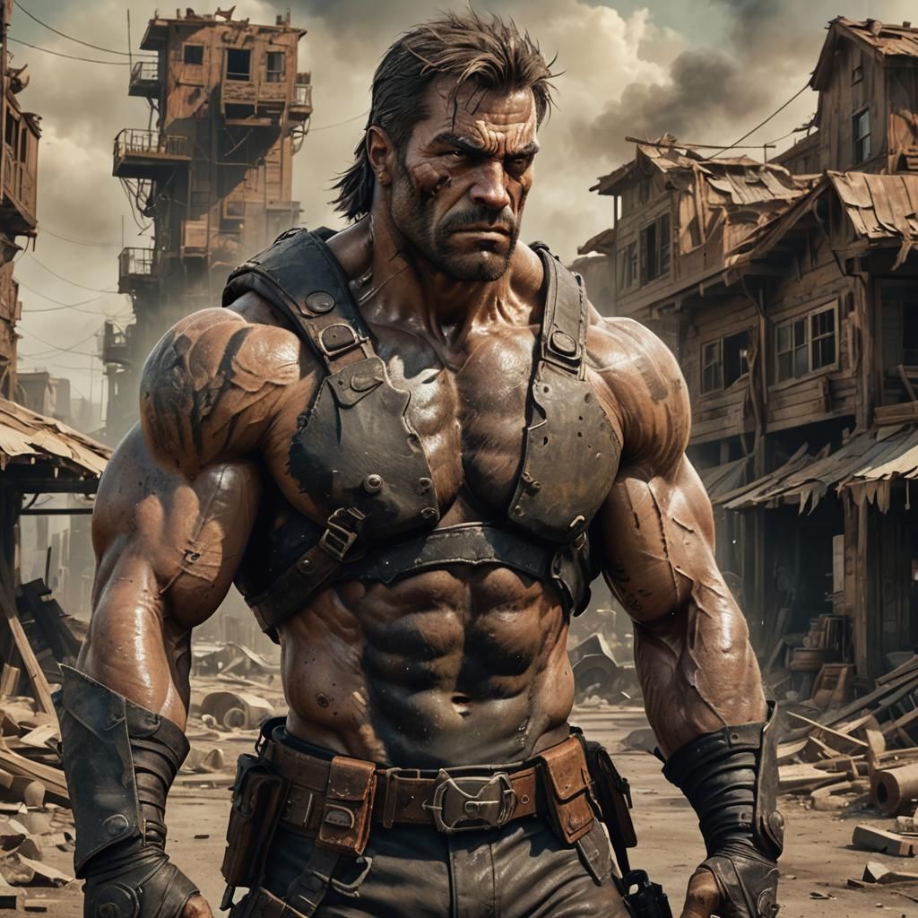 Muscular Mutant in Post-Apocalyptic Landscape