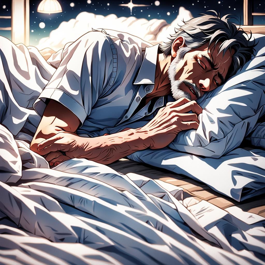 Sci-Fi Manga: Man Sleeping in Moonlight