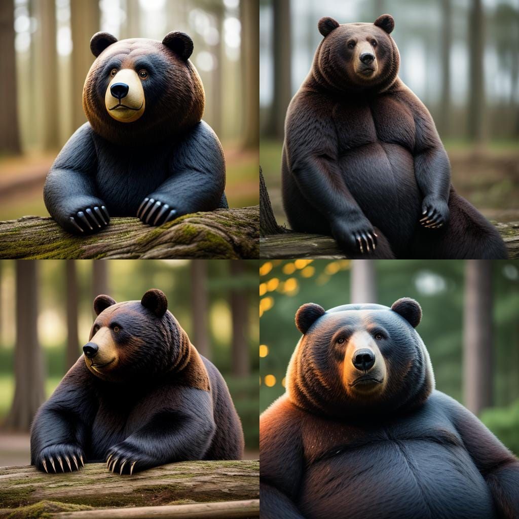 Morbidly Obese Bear in Sharp Focus