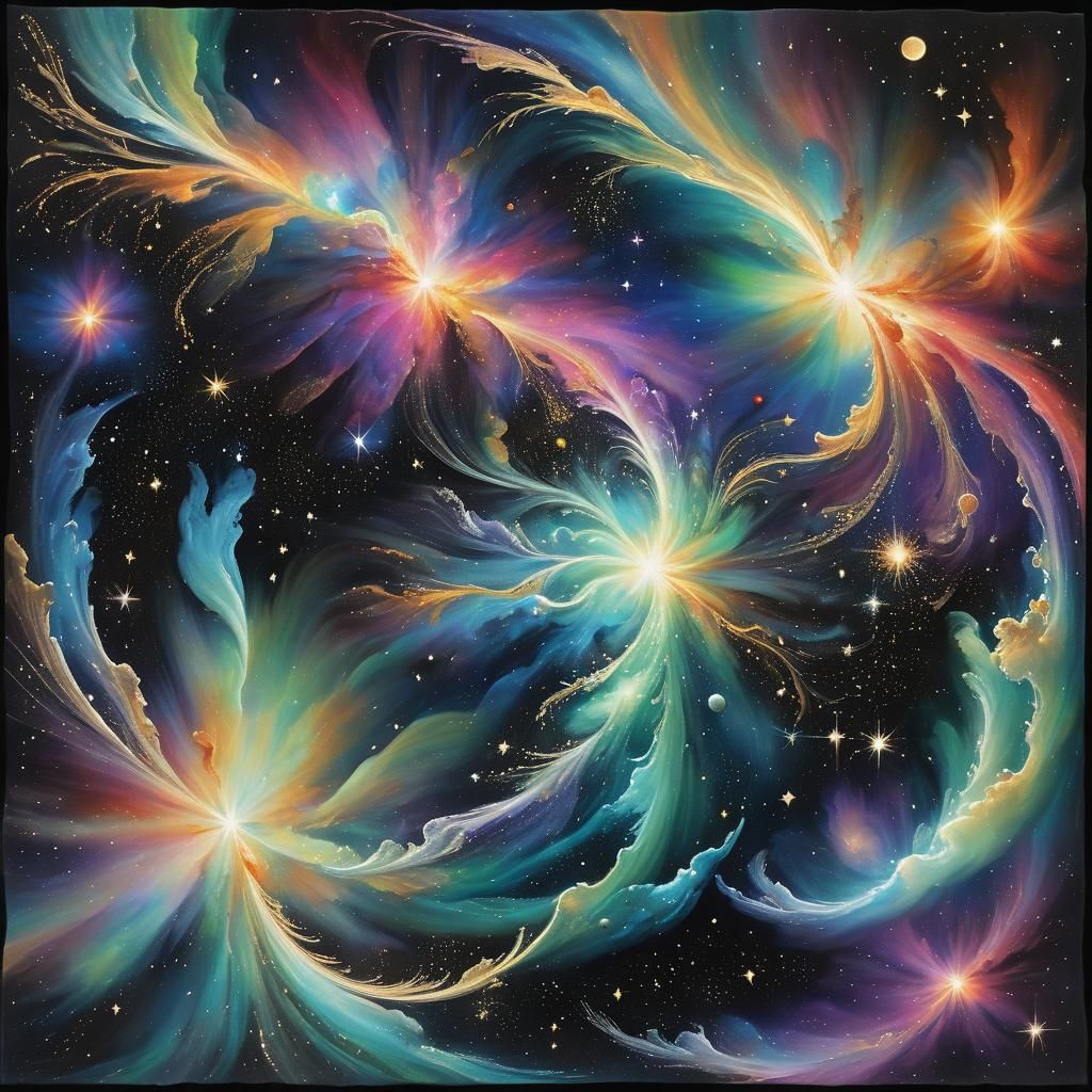 Celestial Dance: Cosmic Ballet of Stardust and Light