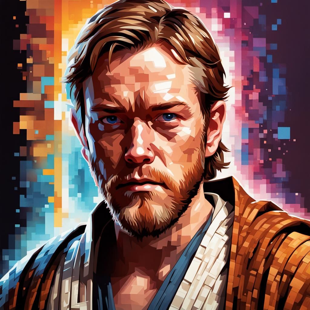 Pixel Art Obi-Wan Kenobi Portrait