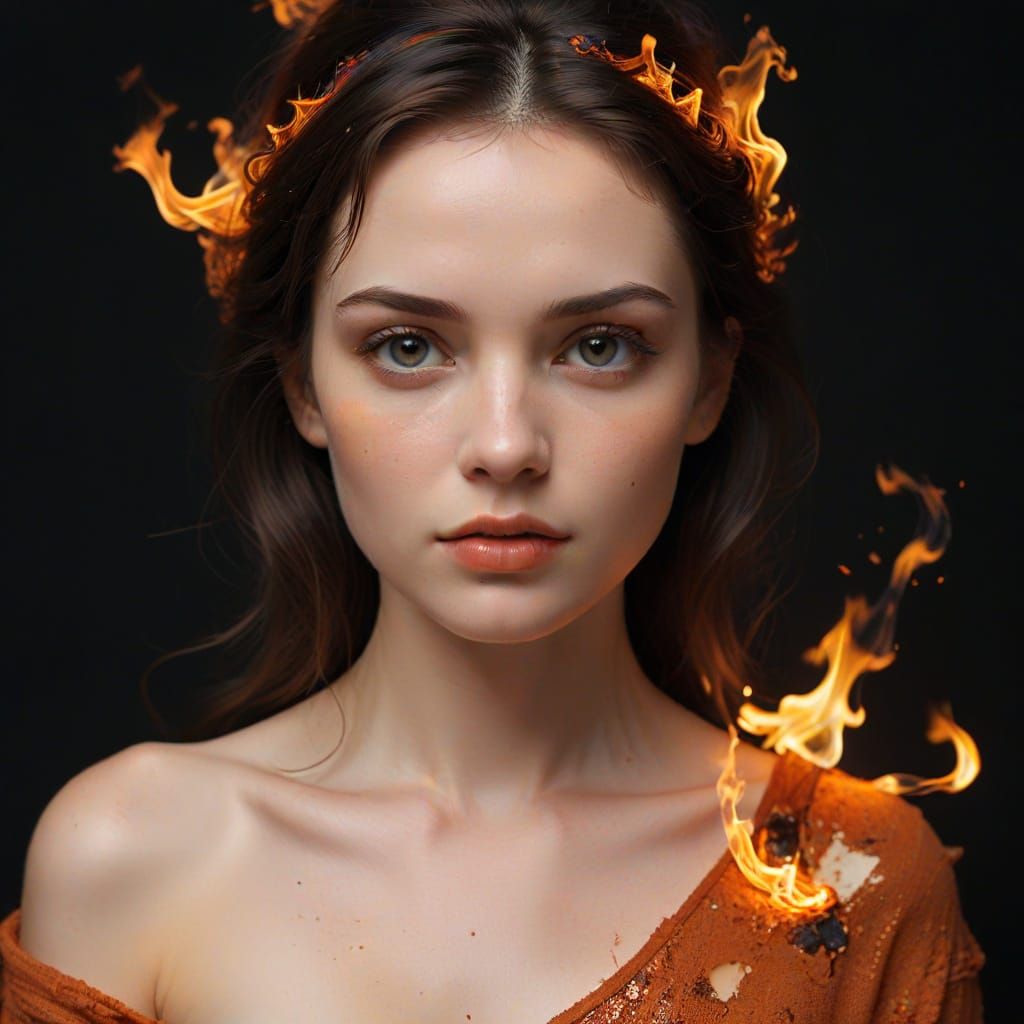 Abstract Burnt-Orange Fragments in an Evocative Image