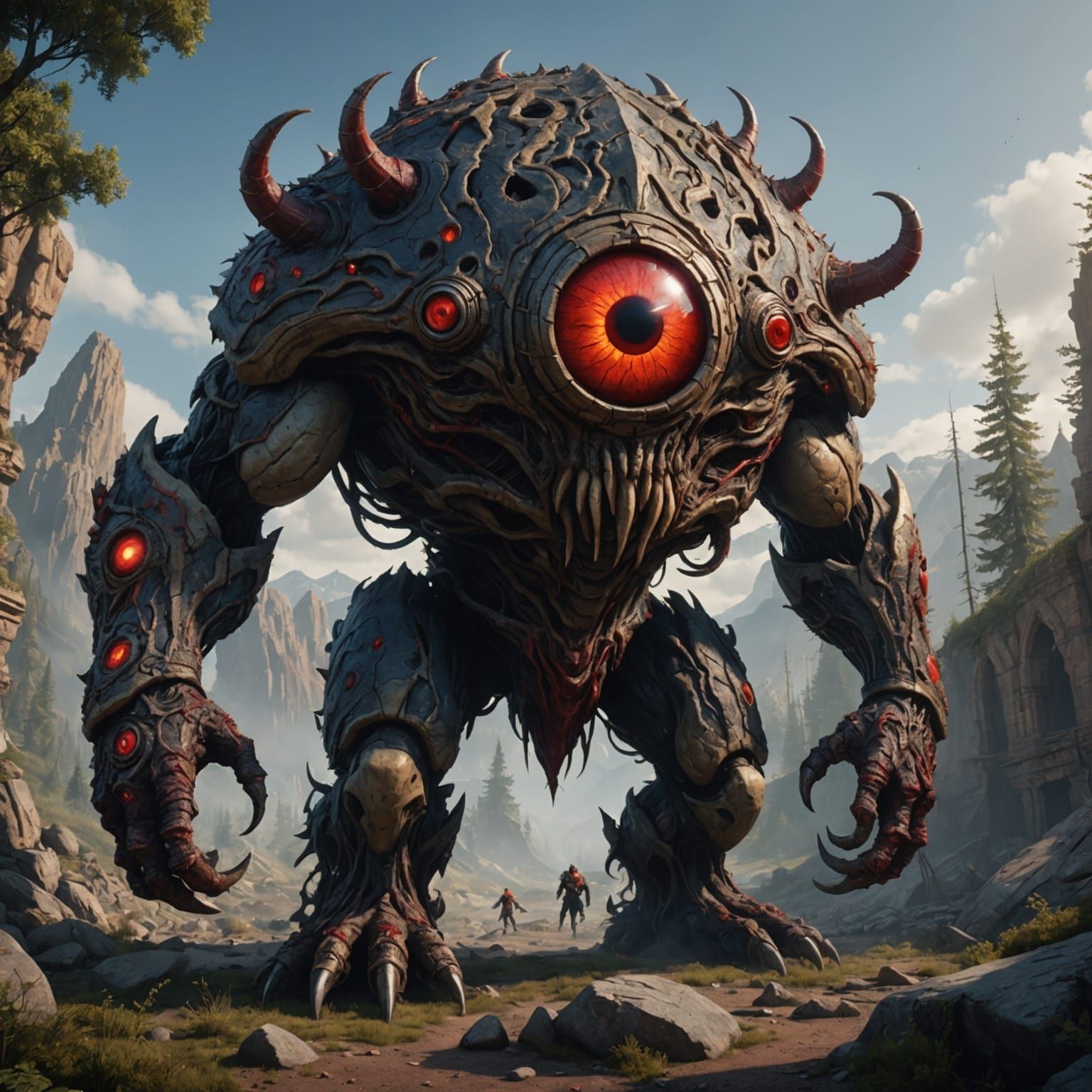 Epic Cyclops in Detailed Matte Painting